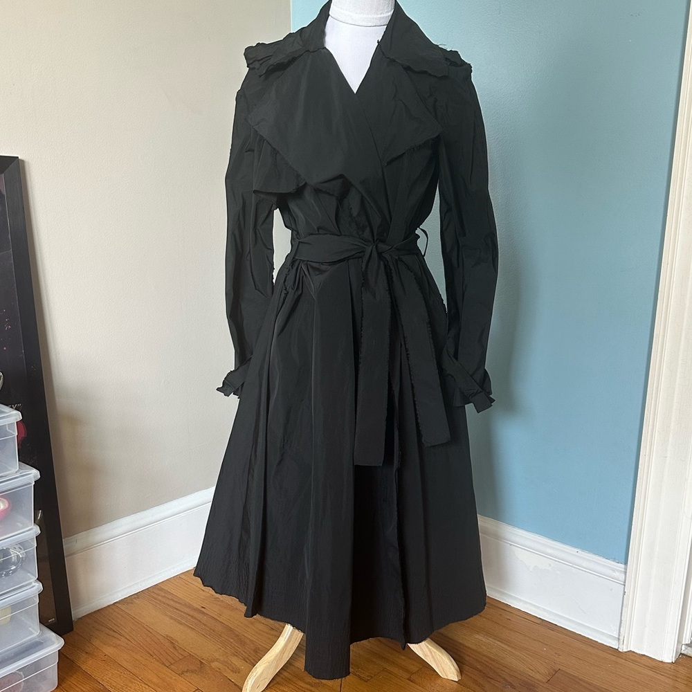 Lanvin Black Garment Trench Coat and Cocktail Dress